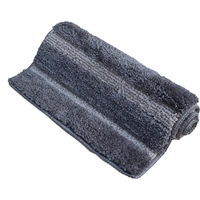 LUXE HOME INTERNATIONAL Bathmat Mexico Microfiber 2500 GSM Anti-Skid ( Silver , 38 Cm x 58 Cm , Pack of 1 ) - Silver