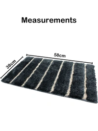 LUXE HOME INTERNATIONAL Bathmat Mexico Microfiber 2500 GSM Anti-Skid ( Grey , 38 Cm x 58 Cm , Pack of 1 ) - Grey