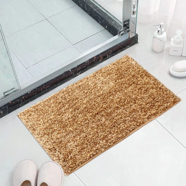 LUXE HOME INTERNATIONAL Bathmat Moscow Microfiber 1600 GSM Anti-Skid ( Anti Gold , 38 Cm x 58 Cm , Pack of 1 ) - Anti Gold