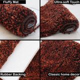 LUXE HOME INTERNATIONAL Bathmat Moscow Microfiber 1600 GSM Anti-Skid ( Fire Place , 38 Cm x 58 Cm , Pack of 1 ) - Fire Place