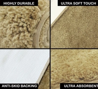 LUXE HOME INTERNATIONAL Runner Newman Microfiber 2500 GSM Anti Slip ( Anti Gold, 2x5 Ft, Pack of 1 ) - 2x5 Ft, Anti Gold