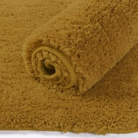 LUXE HOME INTERNATIONAL Bathmat Newman Microfiber 2500 GSM Anti Slip ( Gold, 45x75 cm, Pack of 1 ) - 45x75 cm, Gold