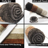 LUXE HOME INTERNATIONAL Bathmat Oyster Microfiber 1600 GSM Anti-Skid ( Teracotta , 38 Cm x 58 Cm , Pack of 1 ) - 40x60 cm, Teracotta