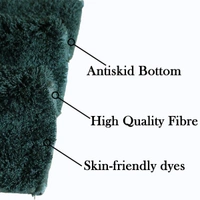 LUXE HOME INTERNATIONAL Bathmat Sensuous Microfiber 2500 GSM Anti-Skid ( H.Green , 60 Cm x 90 Cm , Pack of 1 ) - 60x90 cm, H.Green