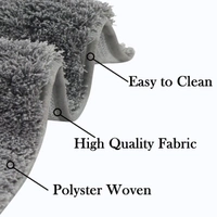 LUXE HOME INTERNATIONAL Bathmat Sensuous Microfiber 2500 GSM Anti-Skid ( Grey , 45 Cm x 75 Cm , Pack of 1 ) - 45x75 cm, Grey