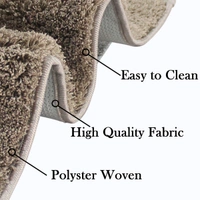 LUXE HOME INTERNATIONAL Bathmat Sensuous Microfiber 2500 GSM Anti-Skid ( Taupe , 45 Cm x 75 Cm , Pack of 1 ) - 45x75 cm, Taupe