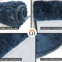LUXE HOME INTERNATIONAL Bathmat Sensuous Microfiber 2500 GSM Anti-Skid ( Teal , 60 Cm x 90 Cm , Pack of 1 ) - 60x90 cm, Teal