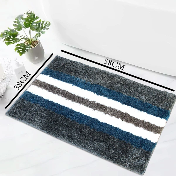 LUXE HOME INTERNATIONAL Bathmat Turkey Microfiber 1600 GSM Anti-Skid ( Teal , 38 Cm x 58 Cm , Pack of 1 ) - Teal