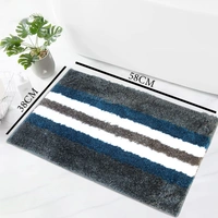 LUXE HOME INTERNATIONAL Bathmat Turkey Microfiber 1600 GSM Anti-Skid ( Teal , 38 Cm x 58 Cm , Pack of 1 ) - Teal