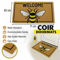 Luxe Home International  Bee Design Coir Doormat for Entrance (71 x 45 cm ) - 71x 45 Cm, Gold