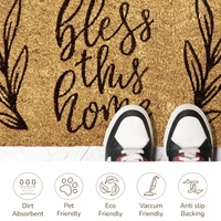 Luxe Home International  Bless This Home Printed Design Coir Doormat for Entrance (71 x 45 cm ) - 71x 45 Cm, Gold