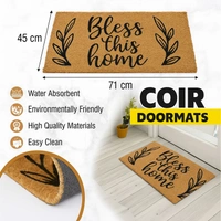 Luxe Home International  Bless This Home Printed Design Coir Doormat for Entrance (71 x 45 cm ) - 71x 45 Cm, Gold