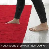 LUXE HOME INTERNATIONAL Bathmat Marino Fur 2000 GSM Super Soft ( Maroon , 60x90 Cm , Pack of 1 ) - 60x90 cm, Maroon