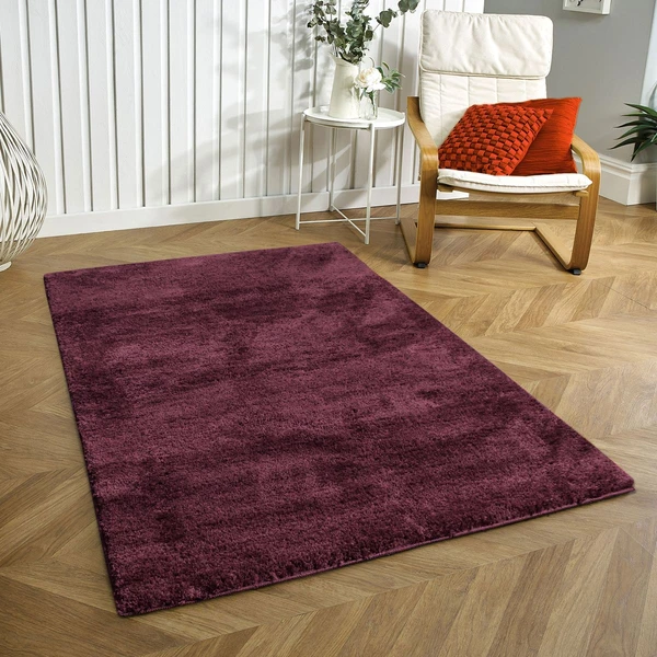 LUXE HOME INTERNATIONAL CarpetNewmanMicrofiber2500GSMAntiSlip(wine,4x6Ft,Packof1) - wine