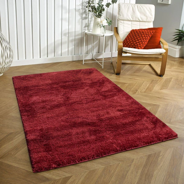 LUXE HOME INTERNATIONAL CarpetNewmanMicrofiber2500GSMAntiSlip(Mahroon,4x6Ft,Packof1) - Mahroon