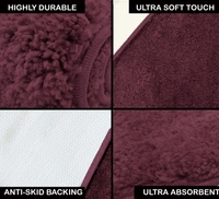 LUXE HOME INTERNATIONAL Carpet Newman Microfiber 2500 GSM Anti Slip ( wine, 4x6 Ft, Pack of 1 ) - 4x6 Ft, wine