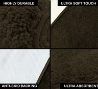 LUXE HOME INTERNATIONAL Runner Newman Microfiber 2500 GSM Anti Slip ( Arabic Coffee, 2x5 Ft, Pack of 1 ) - 2x5 Ft, Arabic Coffee