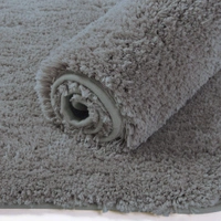 LUXE HOME INTERNATIONAL Bathmat Newman Microfiber 2500 GSM Anti Slip ( Silver, 45x75 cm, Pack of 1 ) - 45x75 cm, Silver