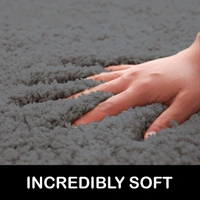 LUXE HOME INTERNATIONAL Bathmat Newman Microfiber 2500 GSM Anti Slip ( Silver, 45x75 cm, Pack of 1 ) - 45x75 cm, Silver