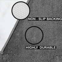 LUXE HOME INTERNATIONAL Bathmat Newman Microfiber 2500 GSM Anti Slip ( Silver, 45x75 cm, Pack of 1 ) - 45x75 cm, Silver