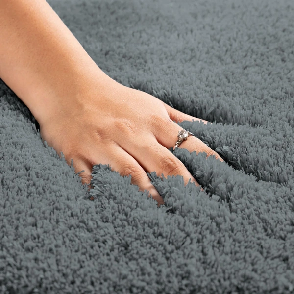 Luxe Home International LUXE HOME INTERNATIONAL Carpet Super Soft Anti Slip Vegas Rectangular Rugs For Bedroom,Livingroom(Grey,3X5 Feet) - 3x5 Ft, Grey