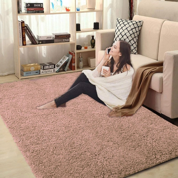 Luxe Home International LUXE HOME INTERNATIONAL Carpet Super Soft Anti Slip Vegas Rectangular Rugs For Bedroom,Livingroom(Peach,3X5 Feet) - 3x5 Ft, Peach
