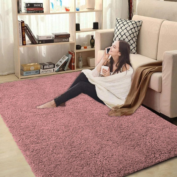Luxe Home International LUXE HOME INTERNATIONAL Carpet Super Soft Anti Slip Vegas Rectangular Rugs For Bedroom,Livingroom(Fuscia,3X5 Feet),Pink - 3x5 Ft, Fuscia