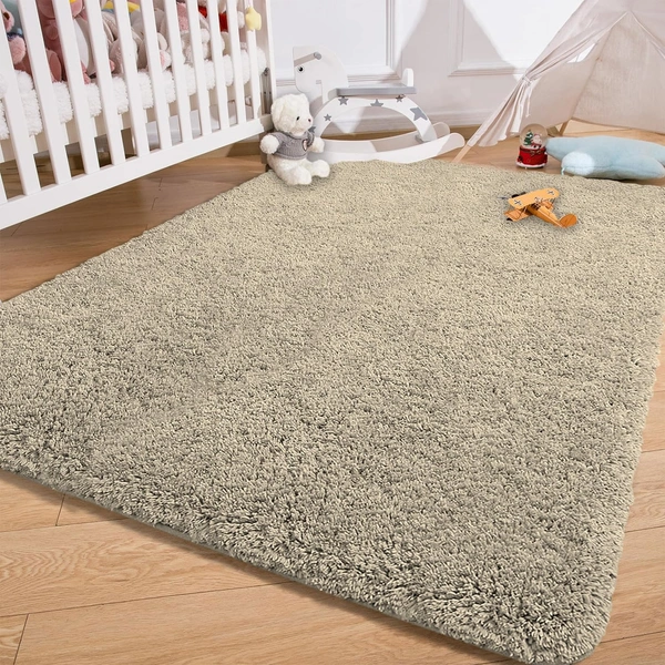 Luxe Home International LUXE HOME INTERNATIONAL Carpet Super Soft Anti Slip Vegas Rectangular Rugs For Bedroom,Livingroom(Beige,3X5 Feet) - 3x5 Ft, Beige
