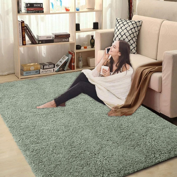 Luxe Home International LUXE HOME INTERNATIONAL Carpet Super Soft Anti Slip Vegas Rectangular Rugs For Bedroom,Livingroom(Pastel Green,3X5 Feet) - 3x5 Ft, Pastel Green