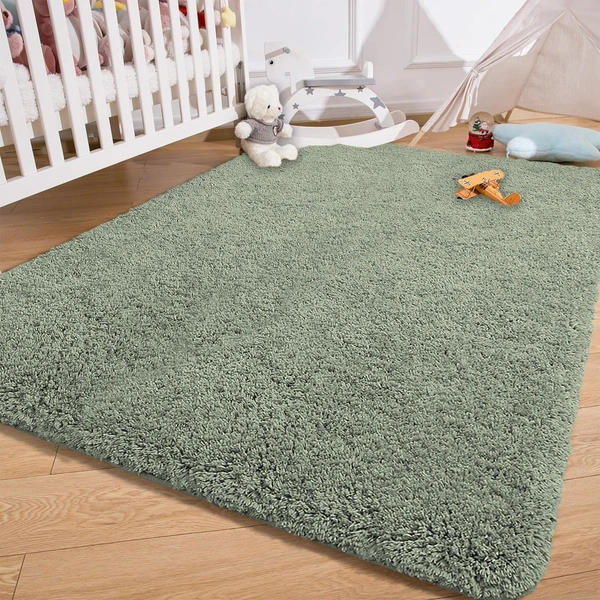 Luxe Home International LUXE HOME INTERNATIONAL Carpet Super Soft Anti Slip Vegas Rectangular Rugs For Bedroom,Livingroom(Pastel Green,3X5 Feet) - 3x5 Ft, Pastel Green