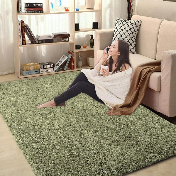 Luxe Home International LUXE HOME INTERNATIONAL Carpet Super Soft Anti Slip Vegas Rectangular Rugs For Bedroom,Livingroom(Green,3X5 Feet) - 3x5 Ft, Green