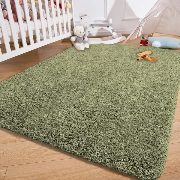 Luxe Home International LUXE HOME INTERNATIONAL Carpet Super Soft Anti Slip Vegas Rectangular Rugs For Bedroom,Livingroom(Green,3X5 Feet) - 3x5 Ft, Green