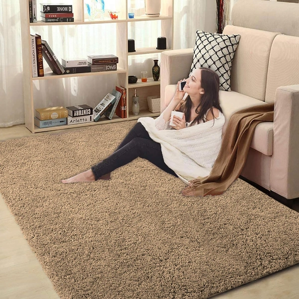 Luxe Home International LUXE HOME INTERNATIONAL Carpet Super Soft Anti Slip Vegas Rectangular Rugs For Bedroom,Livingroom(Gold,3X5 Feet) - 3x5 Ft, Gold