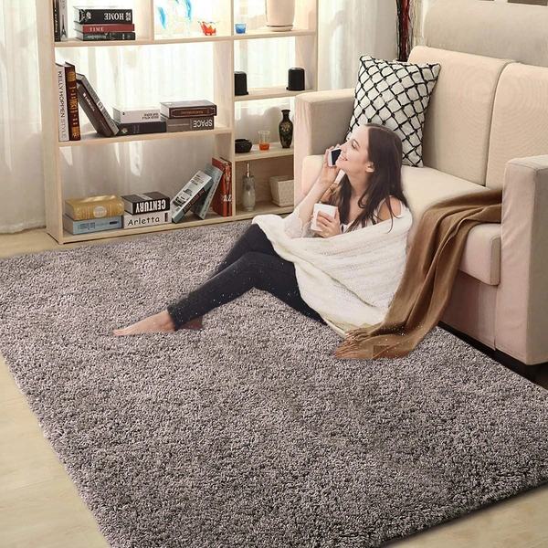 Luxe Home International LUXE HOME INTERNATIONAL Carpet Super Soft Anti Slip Vegas Rectangular Rugs For Bedroom,Livingroom(Cocoa,3X5 Feet) - 3x5 Ft, Cocoa