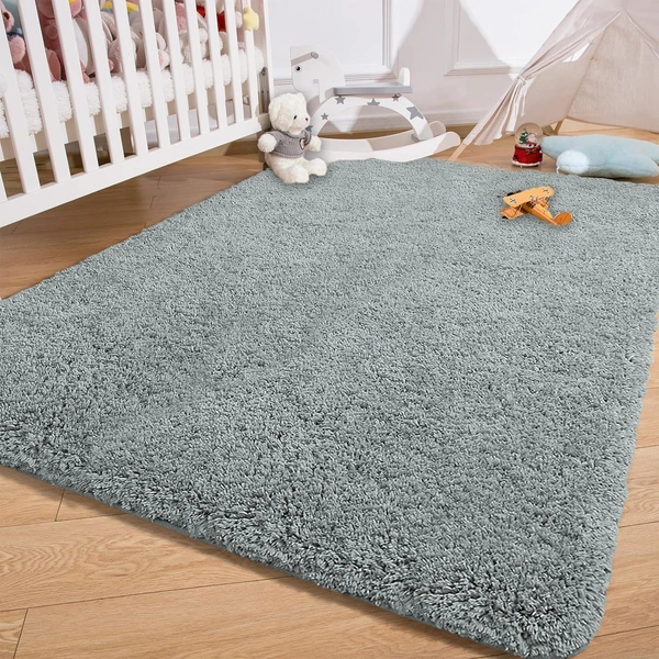 Luxe Home International LUXE HOME INTERNATIONAL Carpet Super Soft Anti Slip Vegas Rectangular Rugs For Bedroom,Livingroom(Silver,3X5 Feet) - 3x5 Ft, Silver