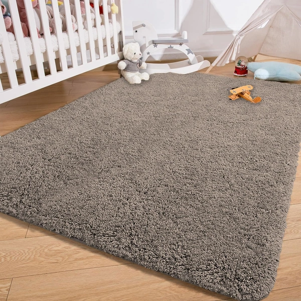 Luxe Home International LUXE HOME INTERNATIONAL Carpet Super Soft Anti Slip Vegas Rectangular Rugs For Bedroom,Livingroom(Taupe,4X6 Feet) - 4x6 Ft, Taupe