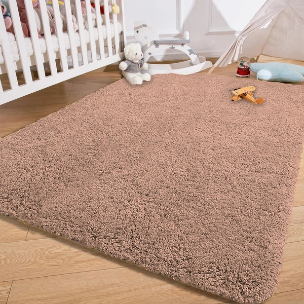 Luxe Home International LUXE HOME INTERNATIONAL Carpet Super Soft Anti Slip Vegas Rectangular Rugs For Bedroom,Livingroom(Peach,4X6 Feet) - 4x6 Ft, Peach