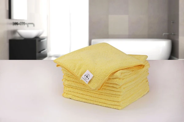 LUXE HOME INTERNATIONAL CleaningCloths,All-PurposeSofterHighlyAbsorbent,LintFree-StreakFreeWashableClothforHouse,Kitchen,Car,Window,Gifts(12inx12in,Yellow,Packof10) - Yellow