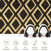 Luxe Home International  Diamond Design Coir Doormat for Entrance (71 x 45 cm ) - 71x 45 Cm, Black