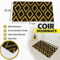 Luxe Home International  Diamond Design Coir Doormat for Entrance (71 x 45 cm ) - 71x 45 Cm, Black