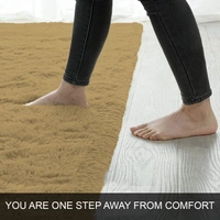 LUXE HOME INTERNATIONAL Carpet Marino Fur 2000 GSM Super Soft ( A.Gold , 3x5 Ft , Pack of 1 ) - 3x5 Ft, Anti Gold