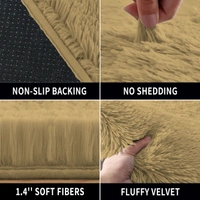 LUXE HOME INTERNATIONAL Carpet Marino Fur 2000 GSM Super Soft ( A.Gold , 3x5 Ft , Pack of 1 ) - 3x5 Ft, Anti Gold