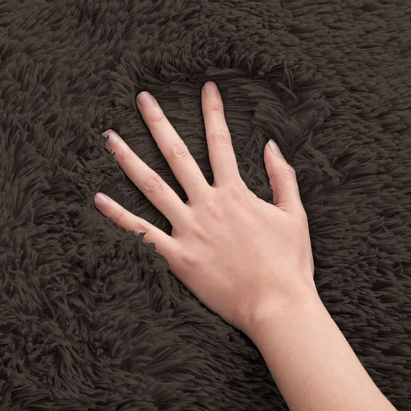 LUXE HOME INTERNATIONAL Bathmat Marino Fur 2000 GSM Super Soft ( Chocolat , 60x90 Cm , Pack of 1 ) - Chocolat