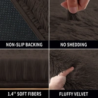 LUXE HOME INTERNATIONAL Floor Runner Marino Fur 2000 GSM Super Soft ( Chocolate , 2x5 Ft , Pack of 1 ) - 2x5 Ft, Chocolate