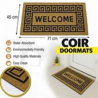 Luxe Home International  Geometric Design Coir Doormat for Entrance (71 x 45 cm ) - 71x 45 Cm, Gold