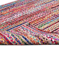 LUXE HOME INTERNATIONAL Hand Made Jute Rug for Living Room, Floor ( Multi, 4x6 Rectangle ) - 4x6 Ft, Multi