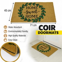 Luxe Home International  Home Sweet Home Printed Design Coir Doormat for Entrance (71 x 45 cm ) - 71x 45 Cm, Gold