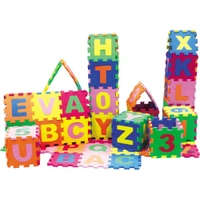 LUXE HOME INTERNATIONAL Kids Puzzle Mat 36 Colorful Eva Tiles Play or Interlocking Learning Alphabet and Number ( Multicolors , Large , Pack of 1 ) - Multi