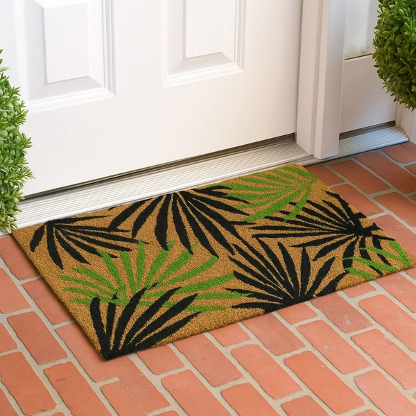 Luxe Home International  Leaf Design Coir Doormat for Entrance (71 x 45 cm ) - 71x 45 Cm, Multicolor