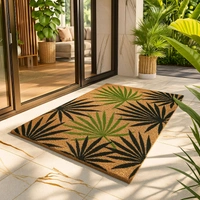 Luxe Home International  Leaf Design Coir Doormat for Entrance (71 x 45 cm ) - 71x 45 Cm, Multicolor